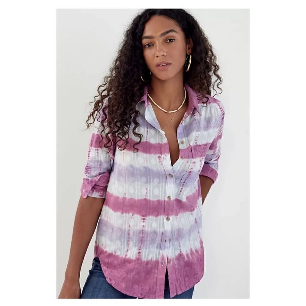 Pilcro Janesse Tie-Dye Buttondown Anthropologie